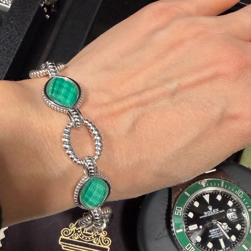 Lagos caviar malachite love wisdom luck link Bracelet
